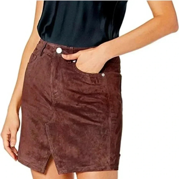 BlankNYC chocolate truffle leather mini skirt - Picture 1 of 13
